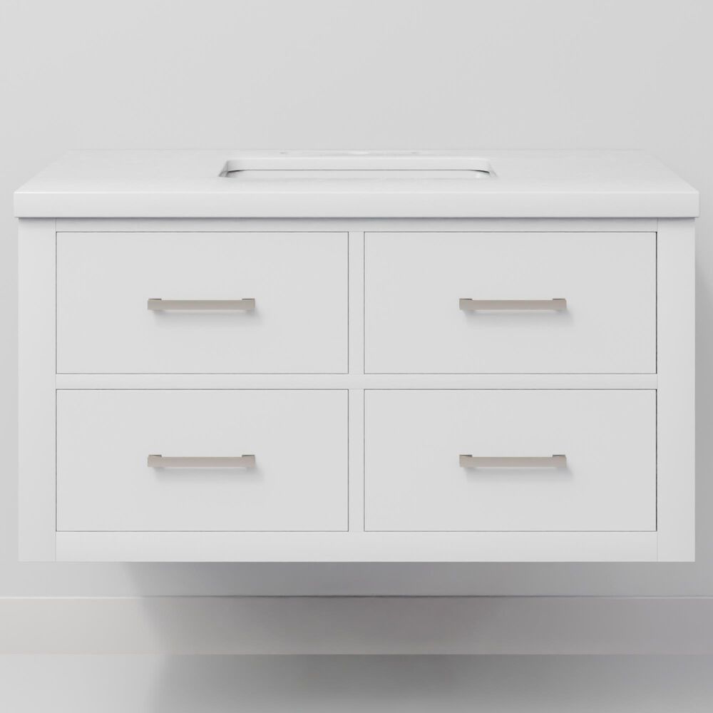 Lexora Home Castor 36" Single Bathroom Vanity in White with 2 cm White Quartz Top and Rectangular Sink, , large