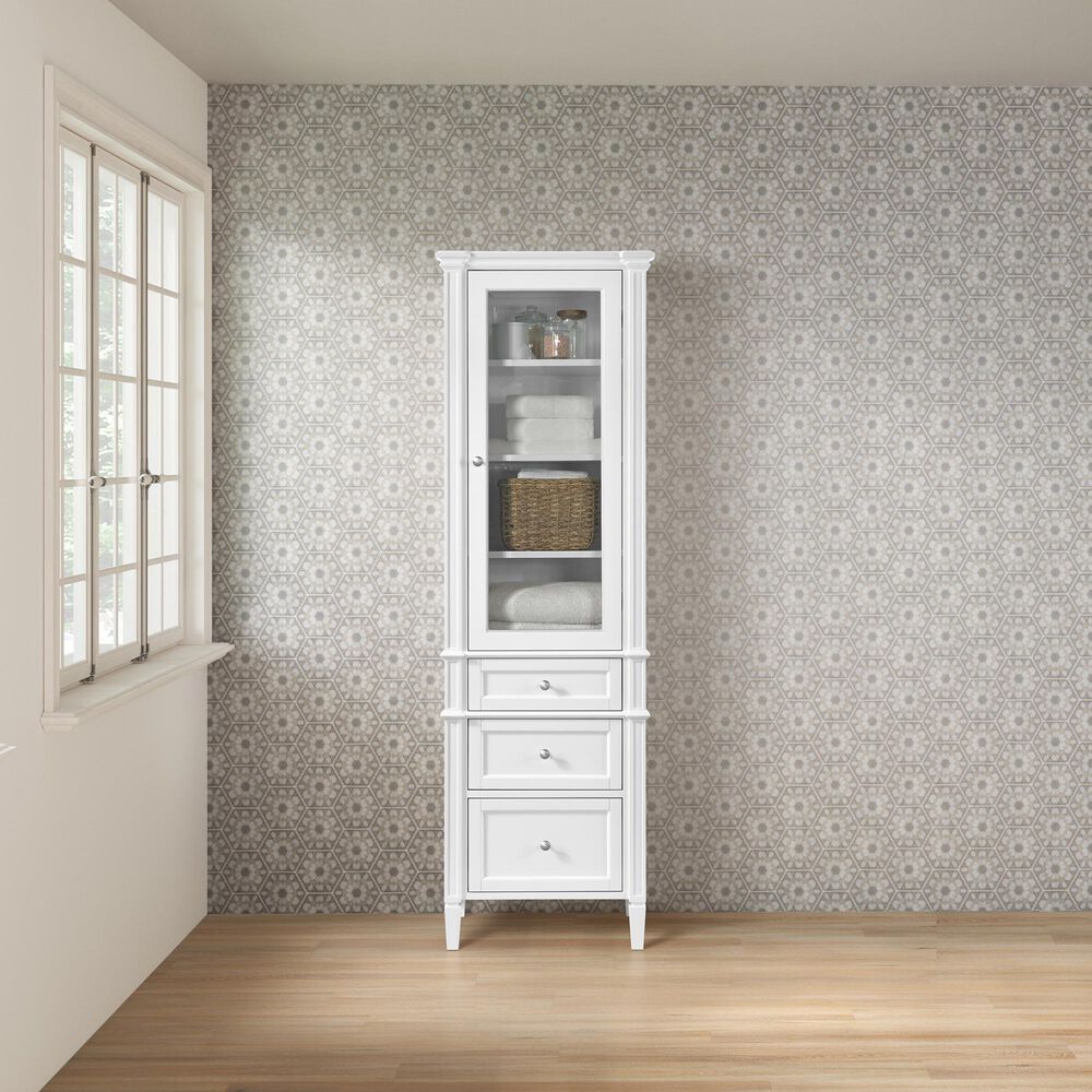 James Martin Vanities Brittany 24&quot; Linen Cabinet in Bright White, , large
