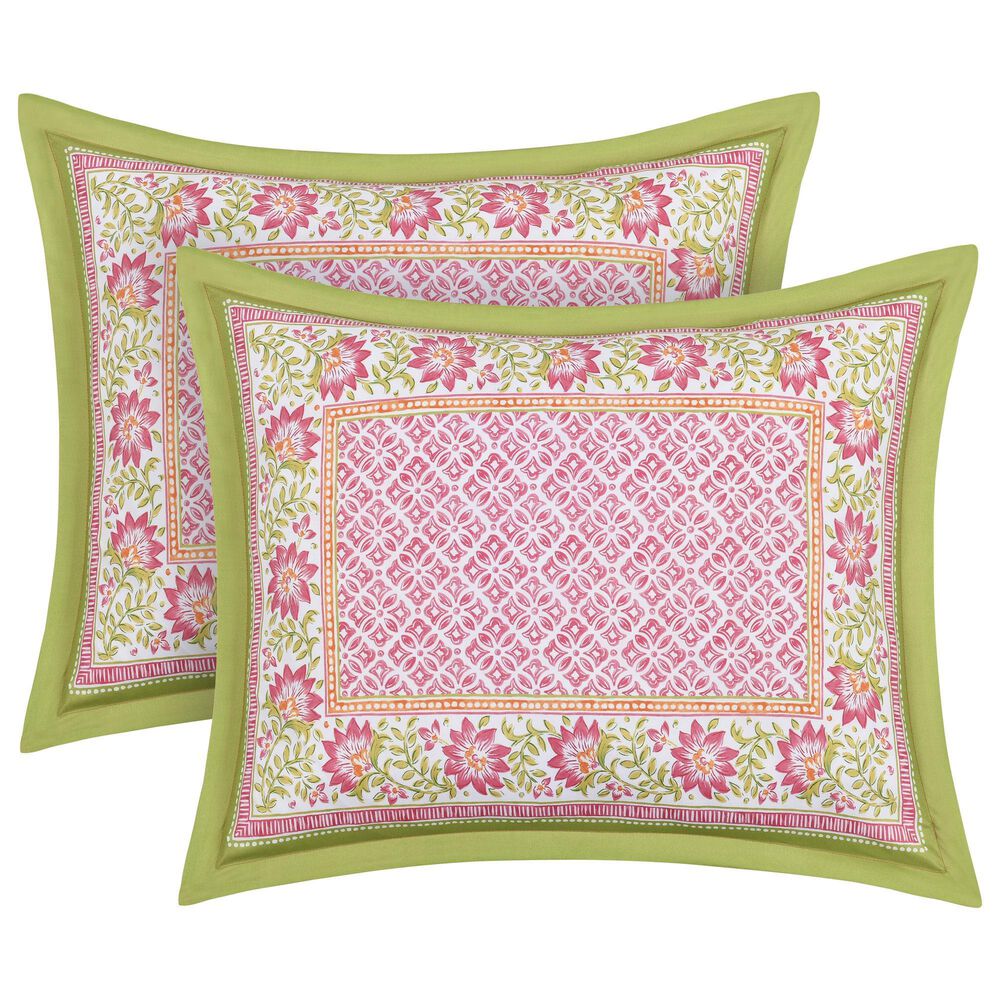 J. Queen New York Shiloh 3-Piece Full/Queen Comforter Set in Pink, Green and Orange, , large