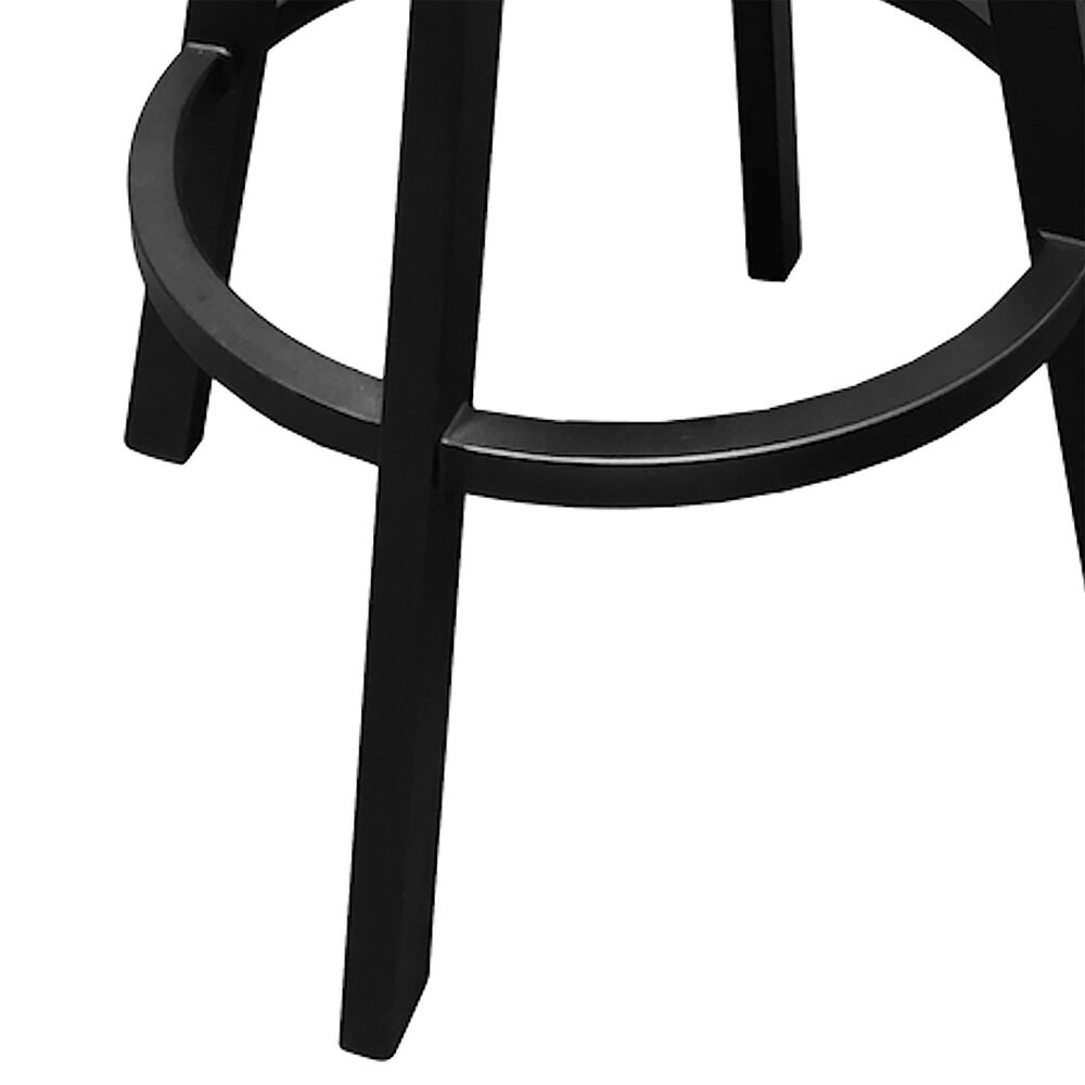 Delaware Dining Malibu 26&quot; Swivel Barstool in Matte Black/Black, , large