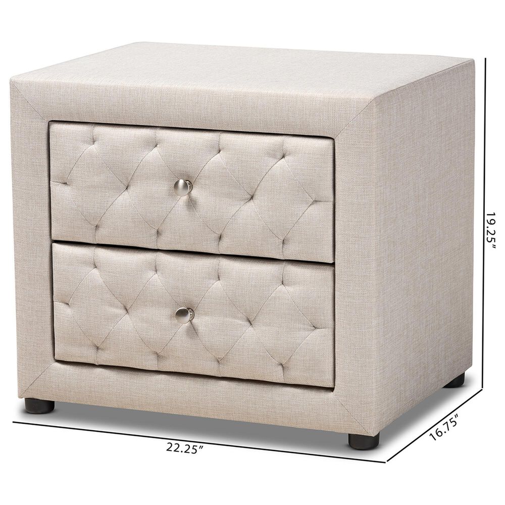Baxton Studio Lepine 2-Drawer Nightstand in Light Beige, , large