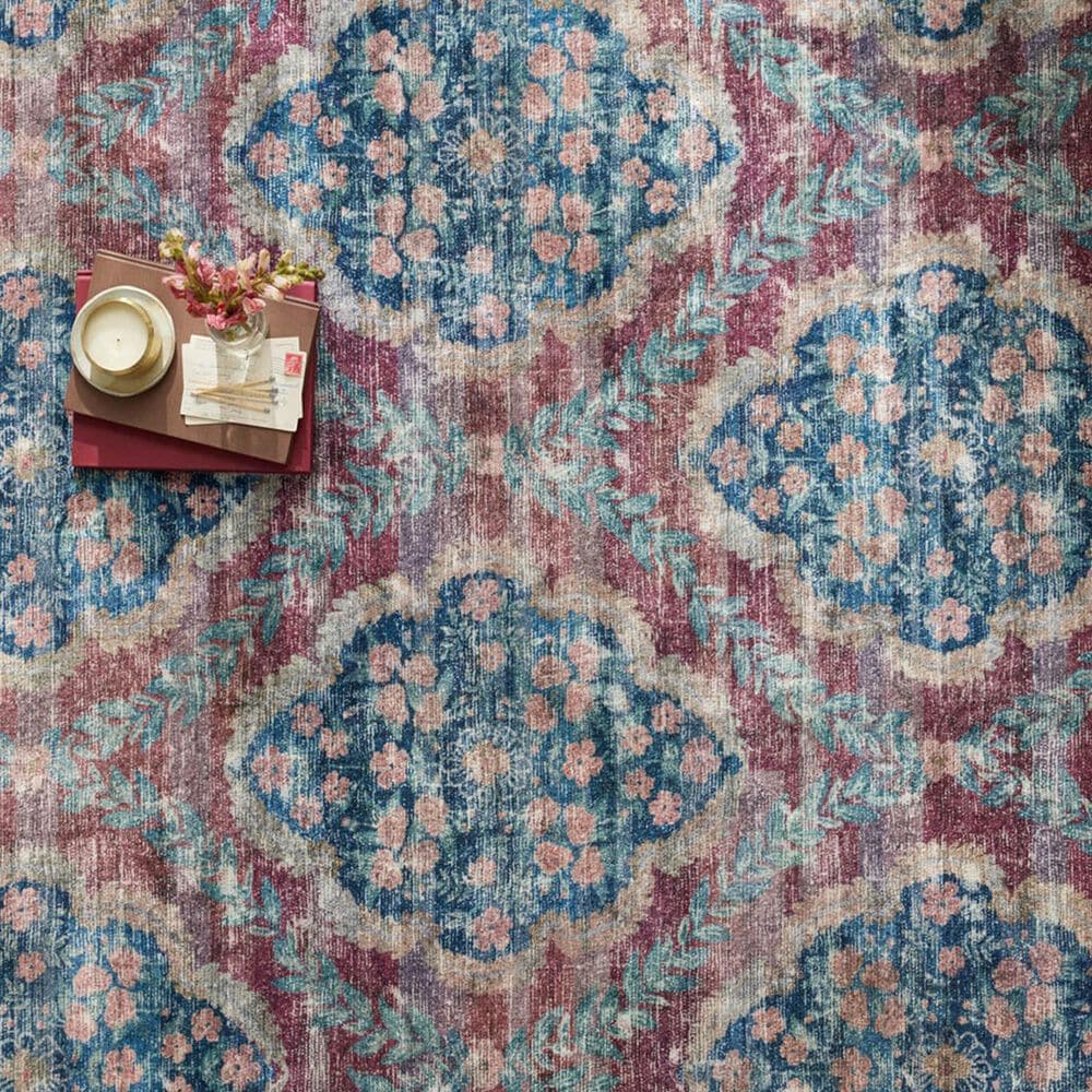 Rifle Paper Co. x Loloi Courtyard 3&#39;6&quot; x 5&#39;6&quot; Chateau Red Area Rug, , large