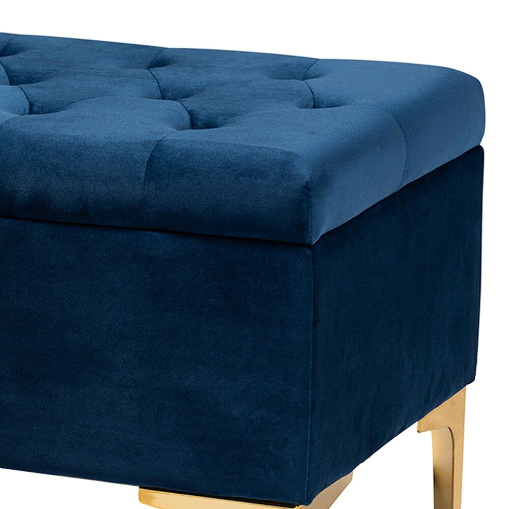 Baxton Studio Valere Storage Ottoman in Navy Blue, , large