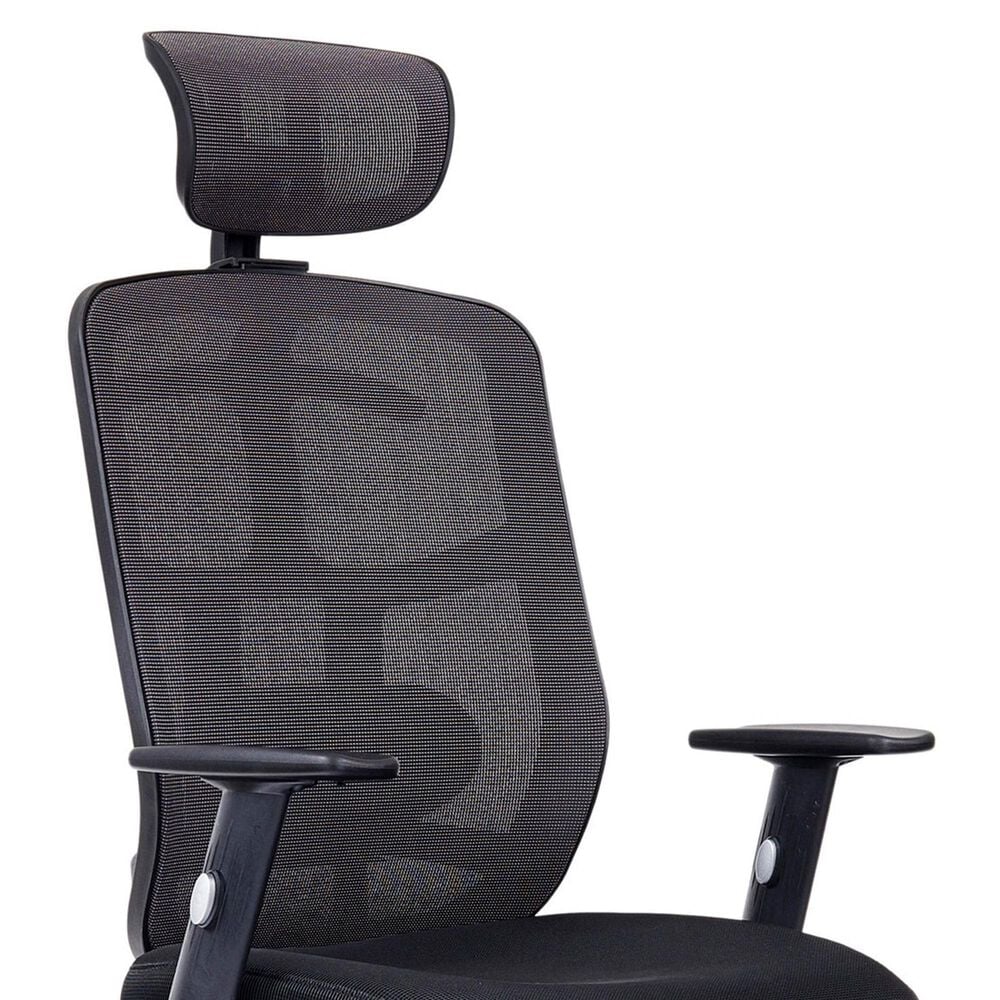 Rta Products Llc High Back Executive Mesh Office Chair with Arms and Lumbar Support in Black, , large