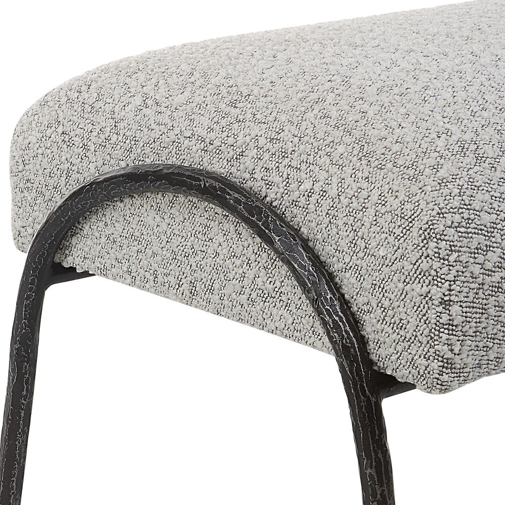 Uttermost Jacobsen Bench with Gray Cushion in Aged Black, , large