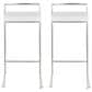 Lumisource Fuji High Back Barstool with White Velvet in Stainless Steel (Set of 2), , large