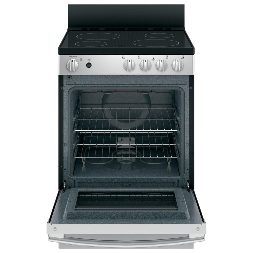 GE Appliances 24&quot; Smooth Top Electric Range with Steam Clean in Stainless Steel, , large