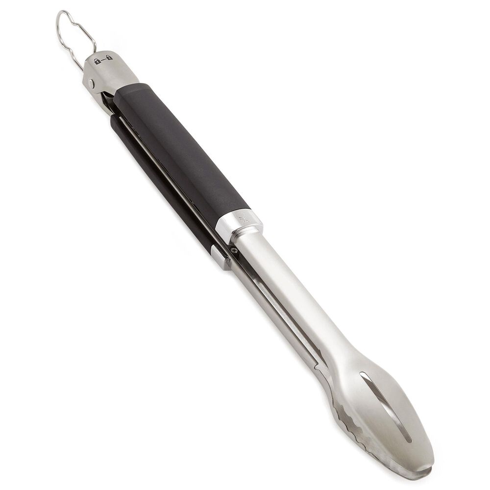 Weber Precision Grill Tongs and Spatula Set in Black and Stainless Steel, , large
