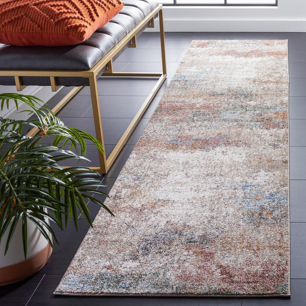 Safavieh Jasmine 2&#39;2&quot; x 9&#39; Beige and Light Blue Runner, , large