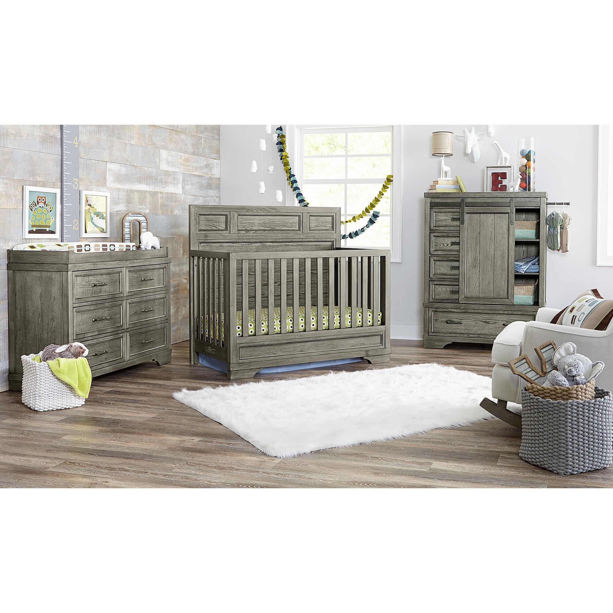 Eastern Shore Foundry Convertible Crib in Brushed Pewter