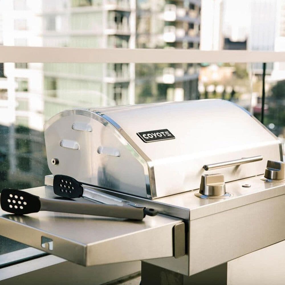 Coyote Outdoor Electric Grill with Pedestal Stand in Stainless Steel, , large