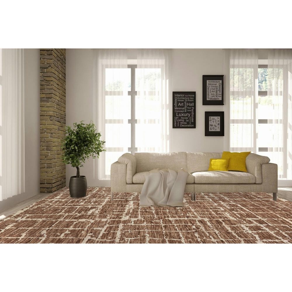 Nourison Luna 7&#39;9&quot; x 9&#39;9&quot; Mocha and Ivory Area Rug, , large