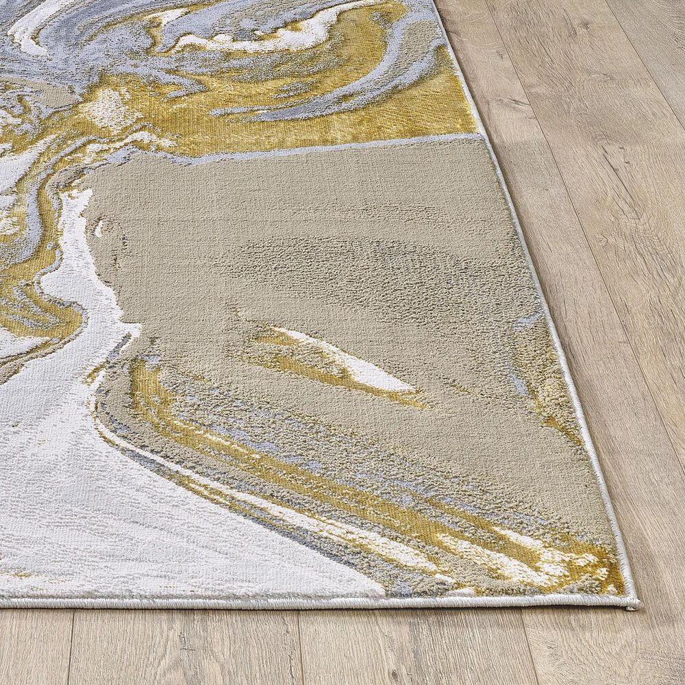 Kas Oriental Rugs Luna Watercolors 3&#39;3&quot; x 4&#39;11&quot; Gold and Grey Area Rug, , large