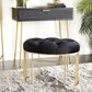 Maple and Jade 24" Velvet Bench in Black, , large