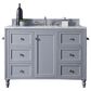 James Martin Vanities Copper Cove Encore 48" Single Bathroom Vanity in Silver Gray with 3 cm Eternal Jasmine Pearl Quartz Top and Rectangular Sink, , large