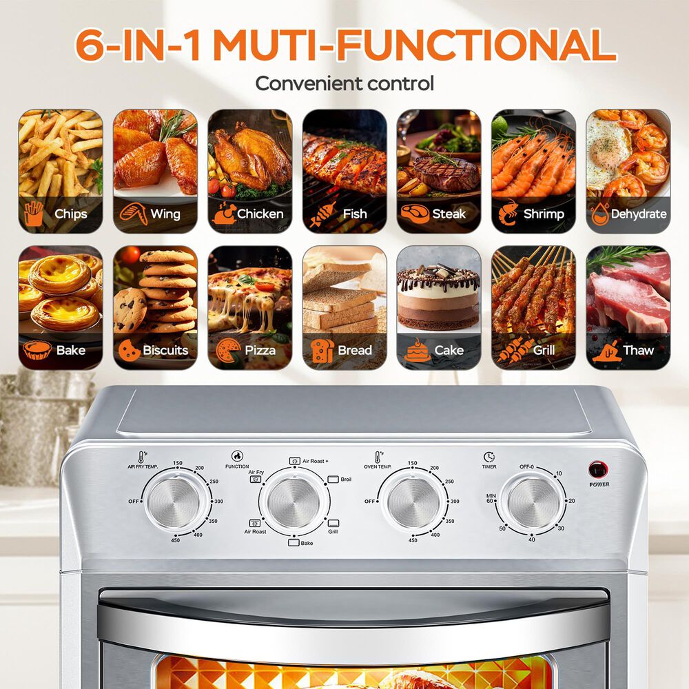 HOMLUX 27.5 Qt Air Fryer Oven in Silver, , large