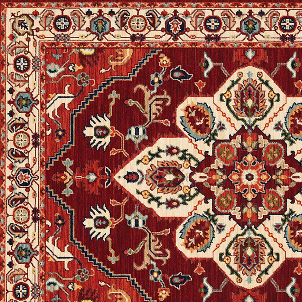 Oriental Weavers Lilihan Medallion 5502C 9&#39;10&quot; x 12&#39;10&quot; Red Area Rug, , large