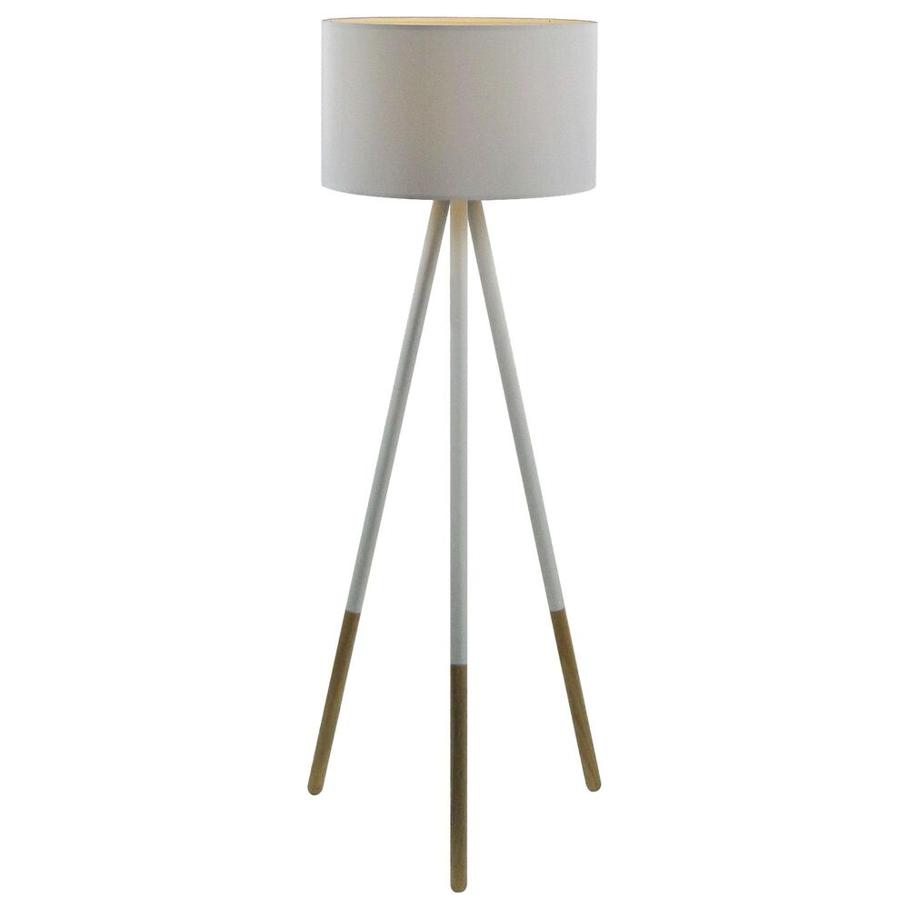 Adesso Louise Floor Lamp in White and Natural, , large