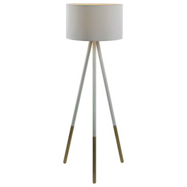 Adesso Louise Floor Lamp in White and Natural, , large