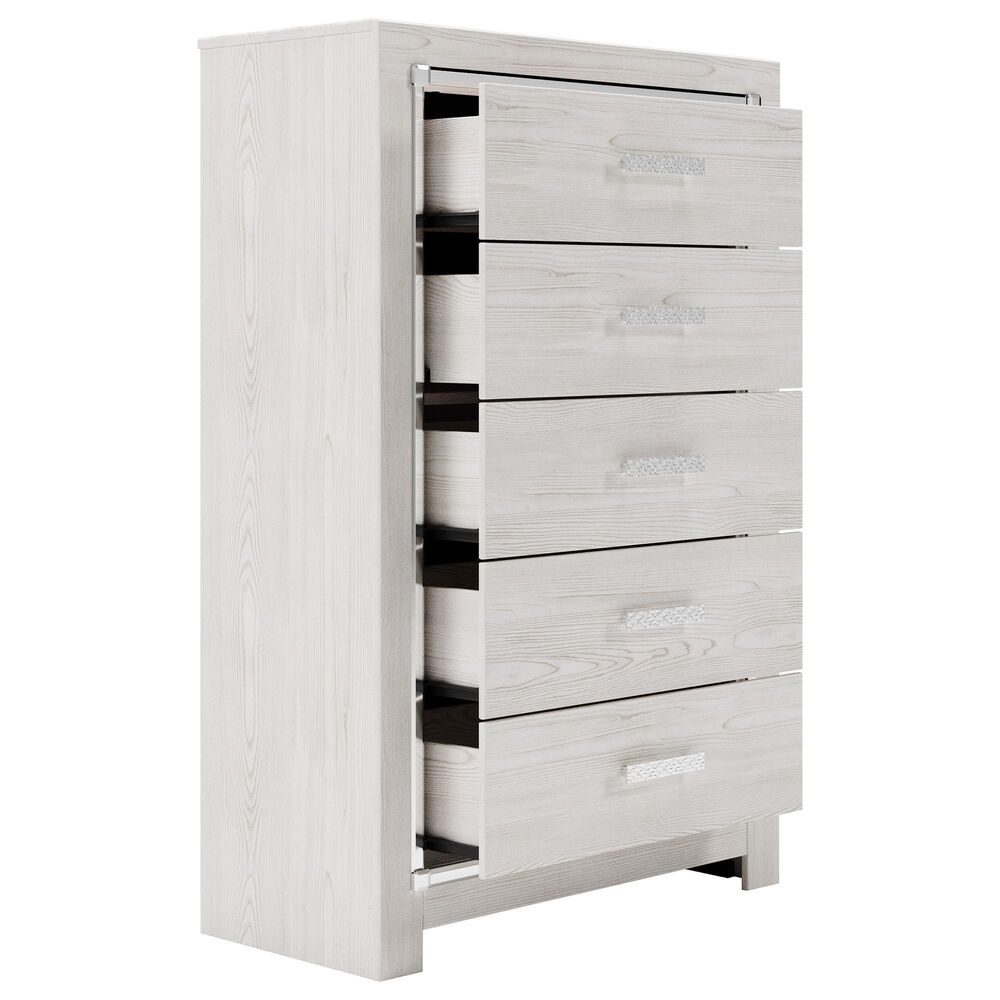 Ashley Altyra 5 Piece Twin Panel Bedroom Set in White with LED Headboard, , large
