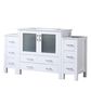 Lexora Home Volez 60" Single Bathroom Vanity in White with White Ceramic Top and Rectangular Sink, , large