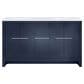 Lexora Home Lafarre 60" Double Bathroom Vanity in Navy Blue with 2 cm White Quartz Top and Rectangular Sinks, , large