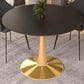 Leisuremod Bristol 40" Round Dining Table with MDF Top in Gold and Black - Table Only, , large