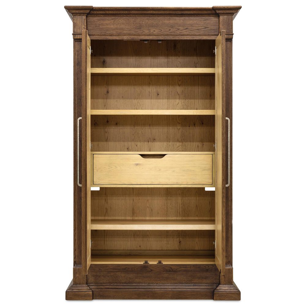 Hooker Furniture Driftwood 4-Piece King Panel Bedroom Set in Worn Saddle, , large