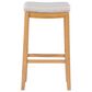 Linon Home Decor Claridge Bar Stool with Striped Beige Cushion in Rustic Brown, , large