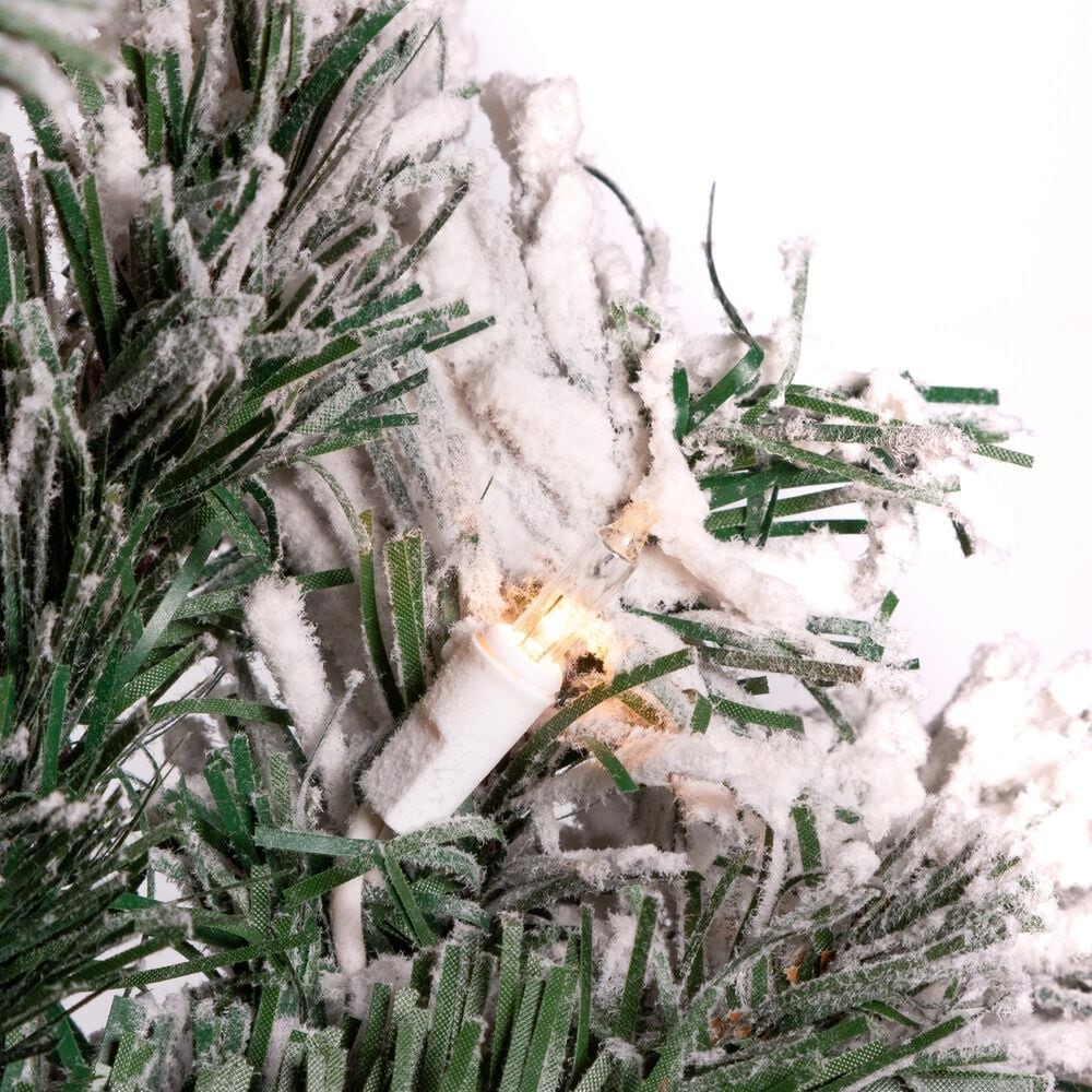 The Gerson Company 3&#39; Flocked Colorado Spruce with Clear Lights in Green, , large