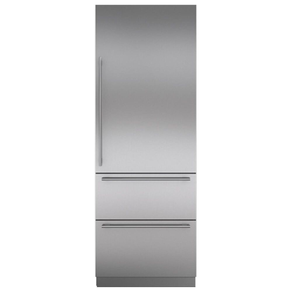 Sub Zero Integrated 30" Tall Door Panel with Tubular Handle Left Hinge in Stainless Steel, , large