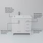 Lexora Home Jacques 36" Left Offset Single Bathroom Vanity in White with 2 cm White Quartz Top and Rectangular Sink, , large