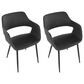 LumiSource Margarite Contemporary Dining/accent Chair in Black Metal and Grey Faux Leather by LumiSource - Set of 2, , large