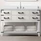 Lexora Home Norwalk 48" Single Bathroom Vanity in White Oak with White Cultured Marble Top and Rectangular Sink, , large