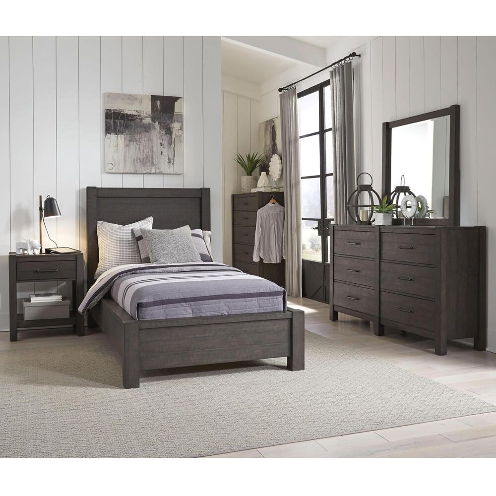 Riva Ridge Mill Creek 5 Piece Full Low Profile Bed Set in Carob, , large