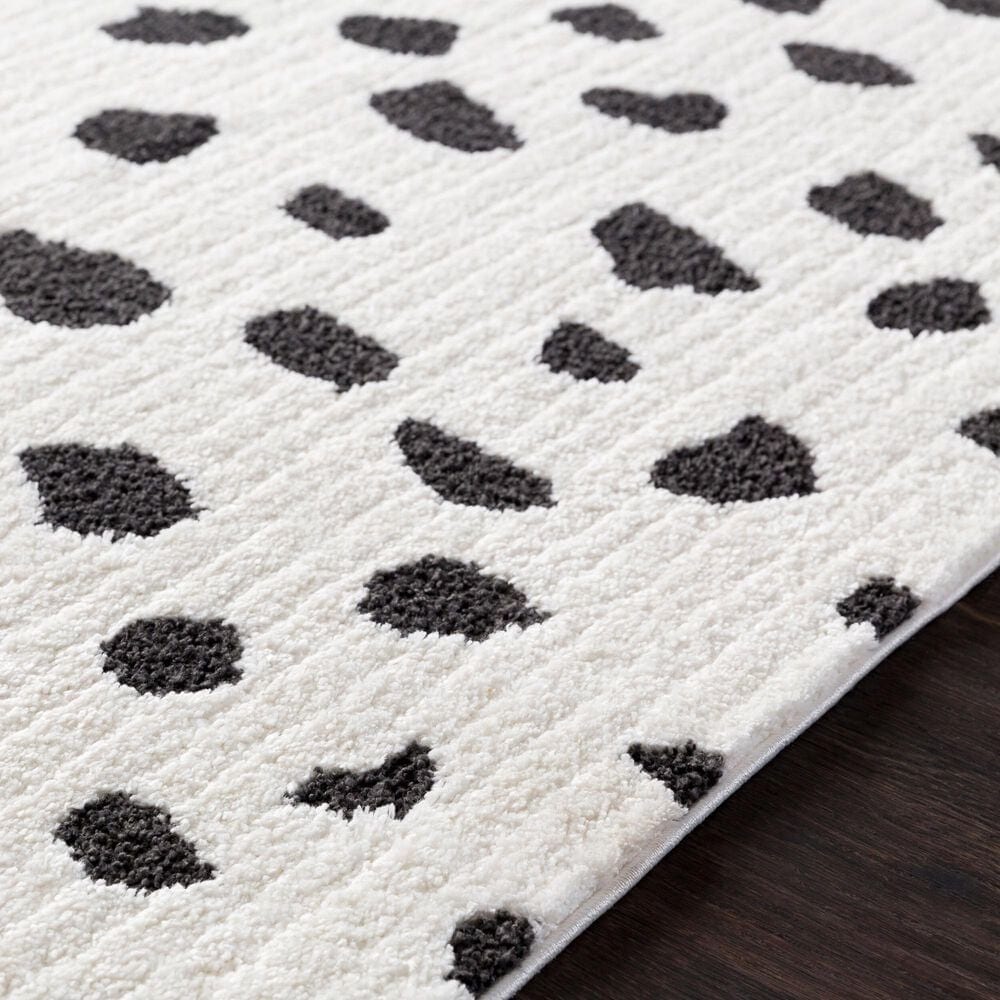 Surya Moroccan Shag Black and White 5&#39;3&quot; x 7&#39;3&quot; Area Rug, , large