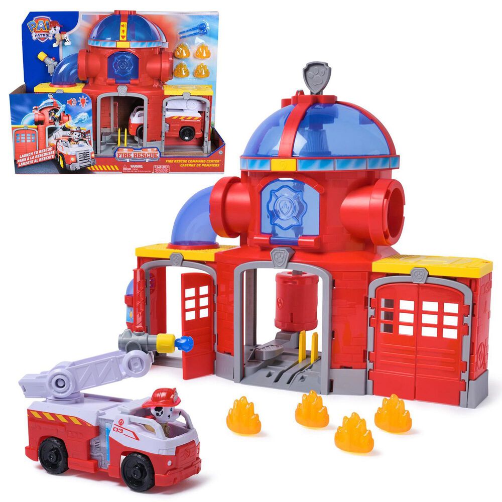 PAW Patrol Fire Rescue Command Center with Marshall Figure, , large