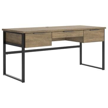 Ashley Montia 67" Writing Desk in Light Brown and Gunmetal Gray, , large