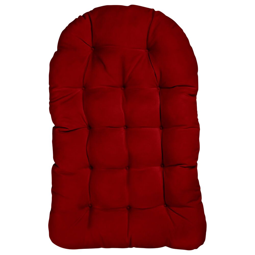 Sorra Home Poly Solid 44" Egg Chair Cushion in Crimson, , large