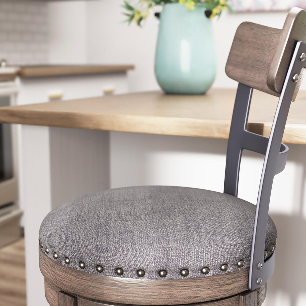 Ashley Caitbrook Swivel Counter Stool in Antiqued Gray and Black, , large