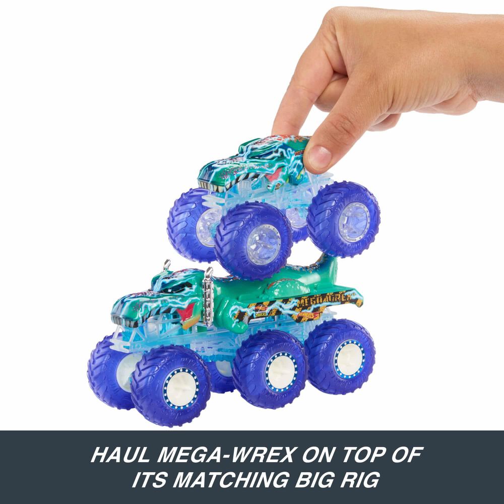 Hot Wheels 4-Pack Monster Trucks Power Smashers Toy Truck and Big Rig in Multicolor, , large
