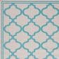 Safavieh Bermuda 8" x 10" Beige and Aqua Indoor/Outdoor Area Performance Rug, , large