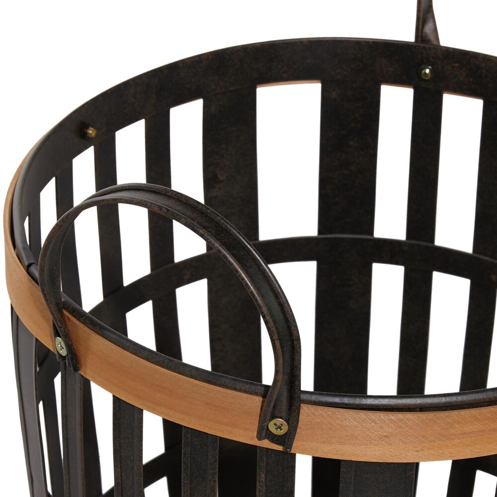 Maple and Jade Farmhouse Bamboo Storage Basket in Coal Black and Brown &#40;Set of 2&#41;, , large