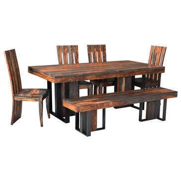Shell Island Furniture Sierra 6-Piece Rectangular Dining Set in Brown, , large