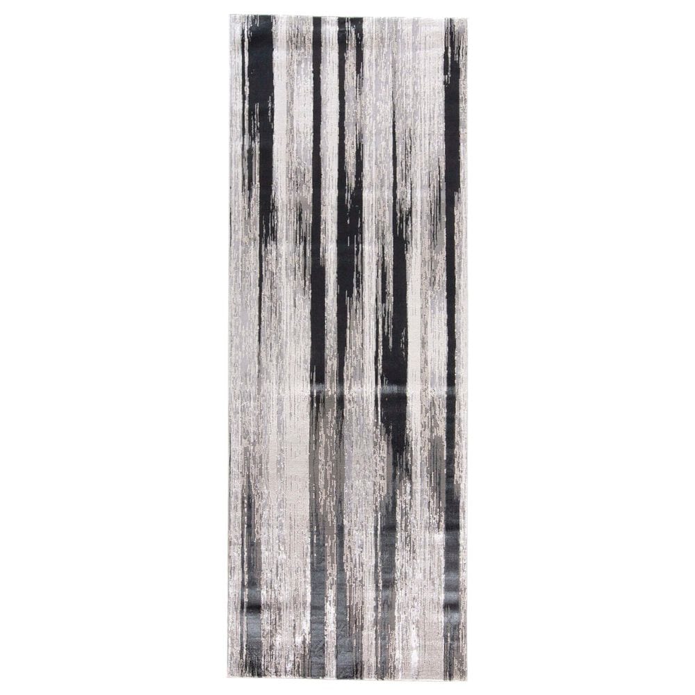 Feizy Micah 2"10" x 7"10" Black and Silver Runner, , large