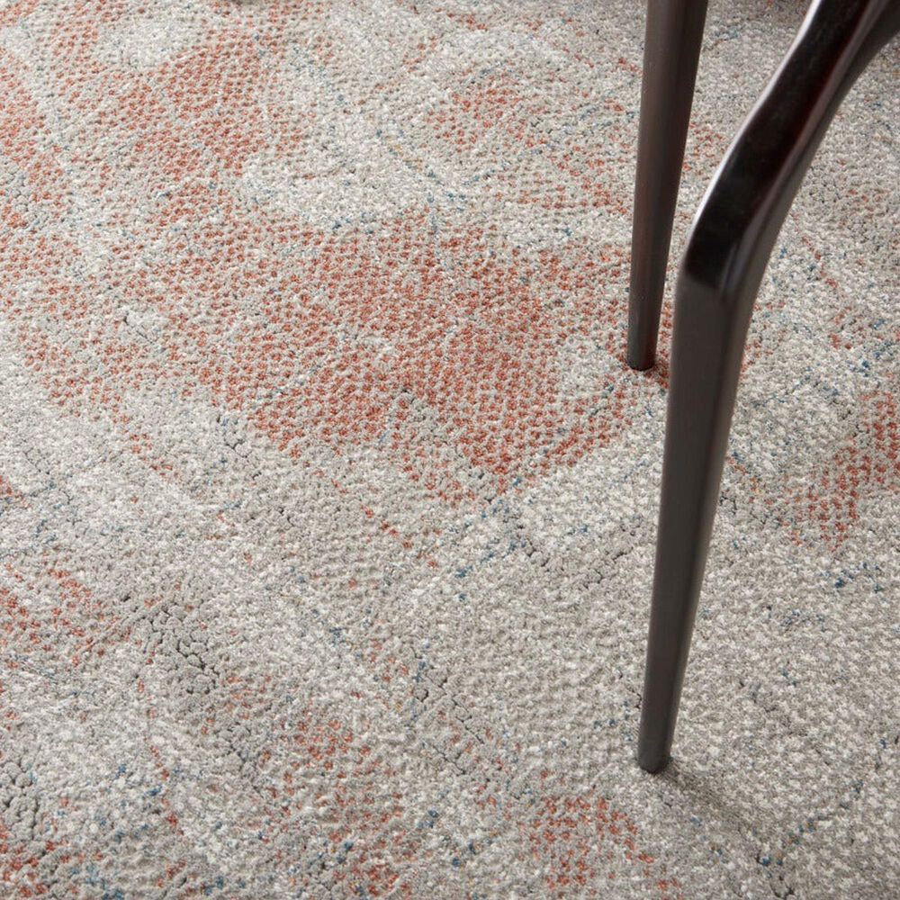 Nourison Rustic Textures Light Grey and Rust 6&#39; x 9&#39; Area Rug, , large