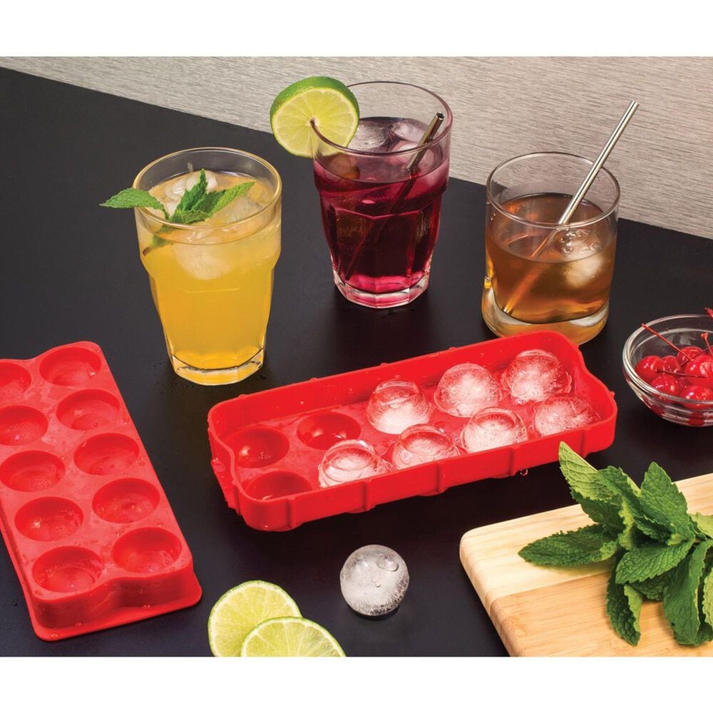 HIC Kitchen Cannonball Ice Tray in Dark Red, , large