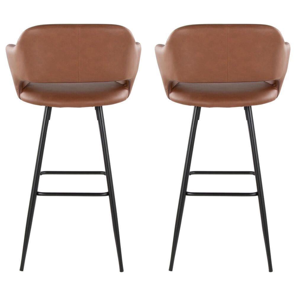 Lumisource Margarite Barstool with Brown Cushion in Black &#40;Set of 2&#41;, , large