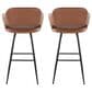 Lumisource Margarite Barstool with Brown Cushion in Black (Set of 2), , large
