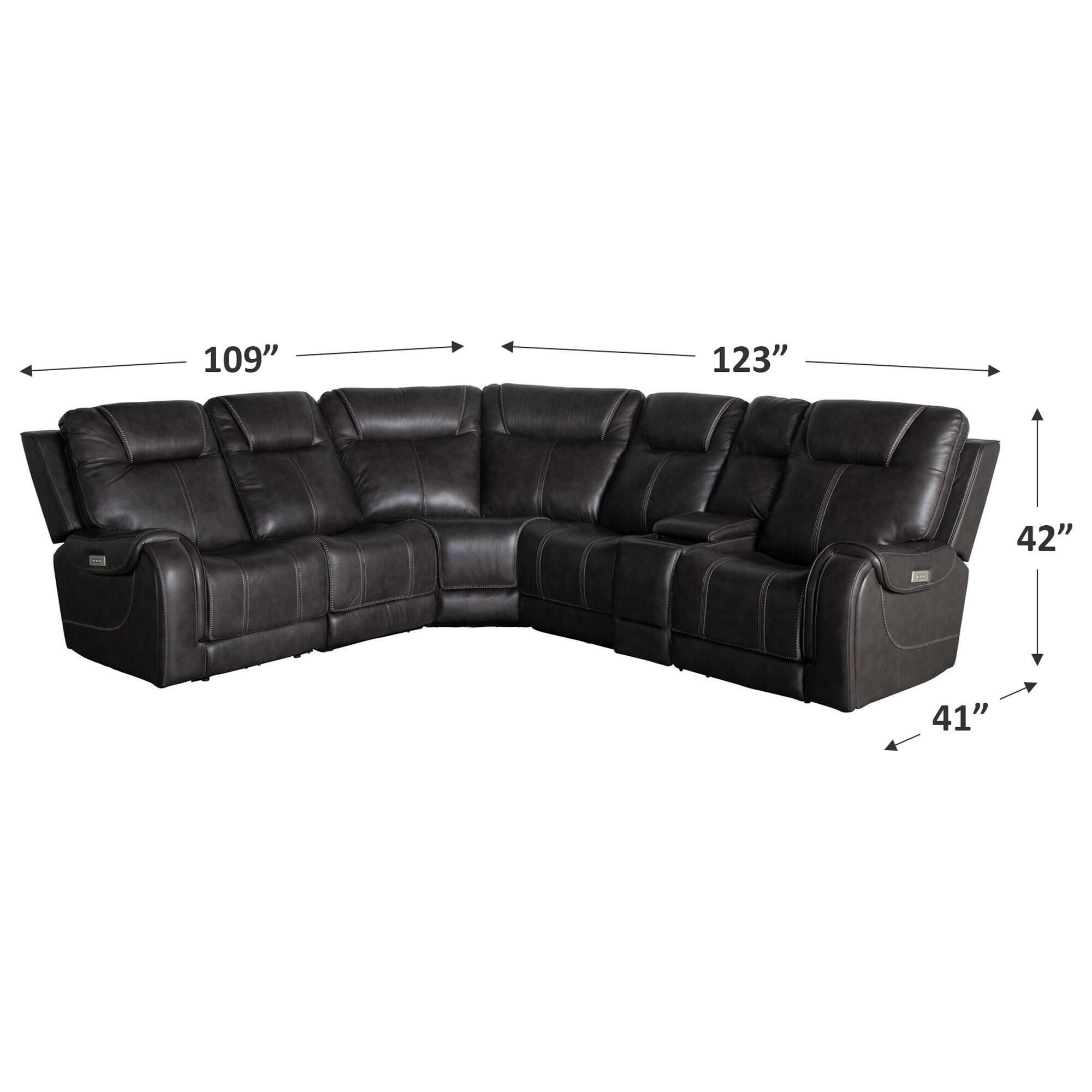 MotoMotion Zion 6-Piece Power Reclining Sectional in Gray